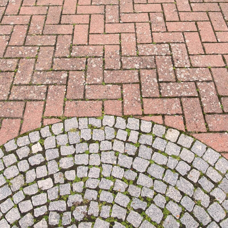 Grün Grau Pflasterreinigung Galerie 1 Vorher