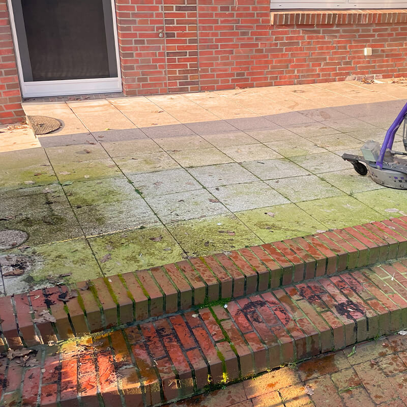 Grün Grau Pflasterreinigung Galerie 6 Vorher